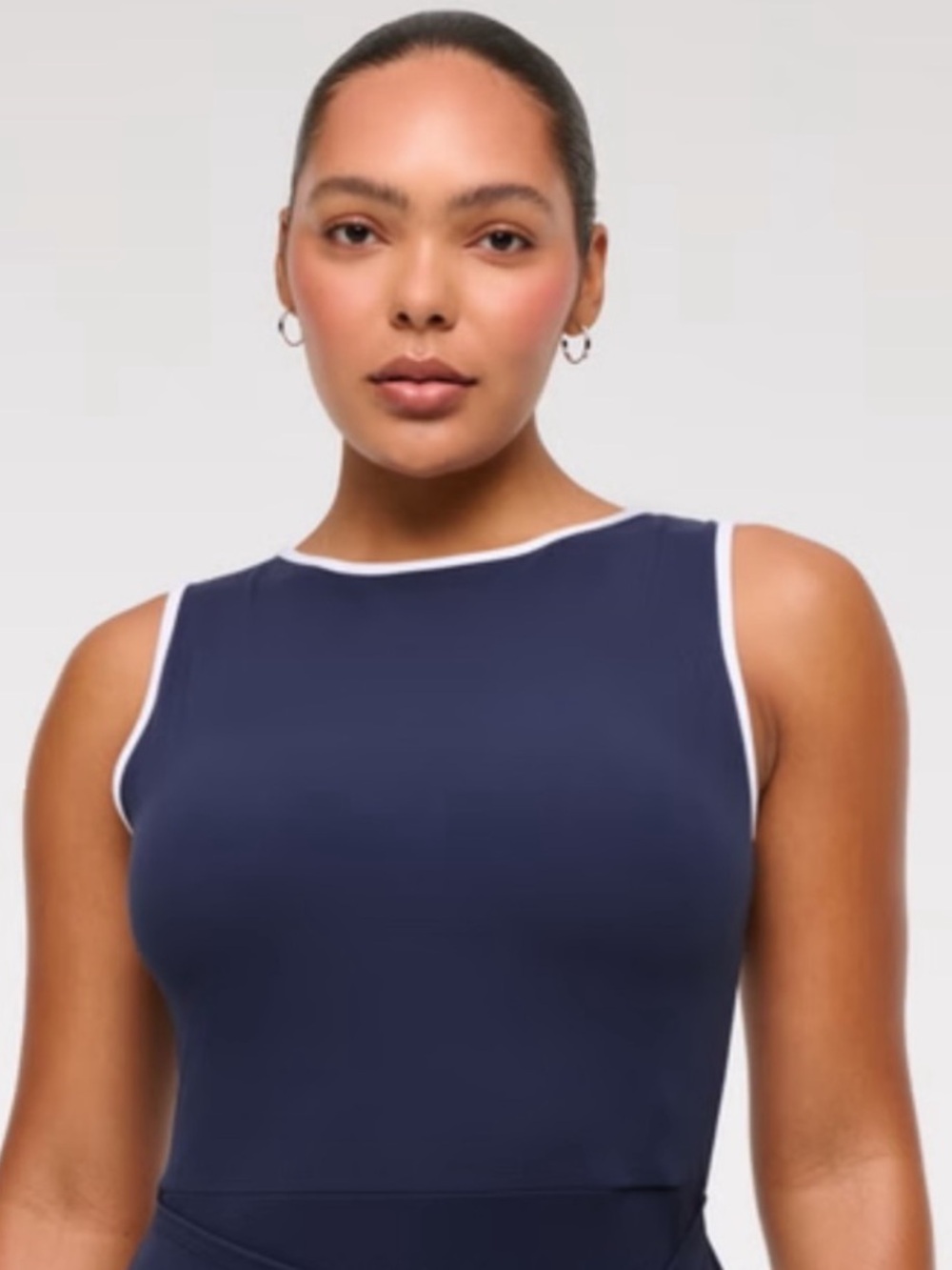 Abercrombie & Fitch YPB Navy Blue White SculptLux Athletic Sports Bra Tank NWT